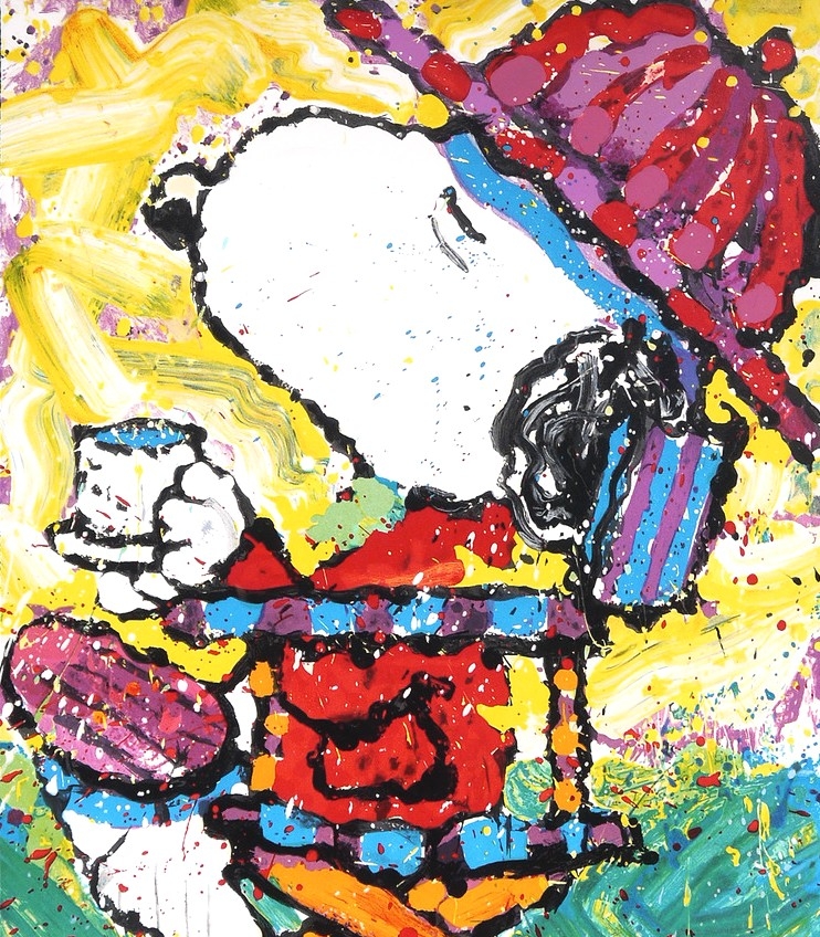 トム・エバハートの絵画作品　タイトルは、TEA AT THE BEL-AIR BEAGLE CLUB 3-00pm